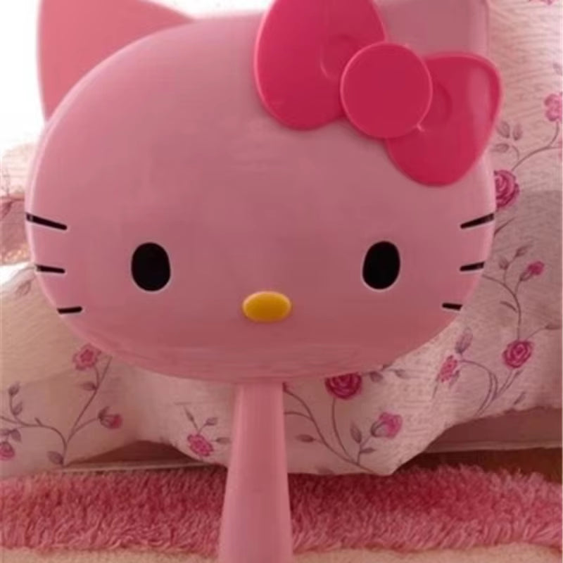 Cartoon  Hello Kitty Handheld Makeup Mirror Kawaii Kt Cat Handle Make up Mirrors Girl Birthday Gift