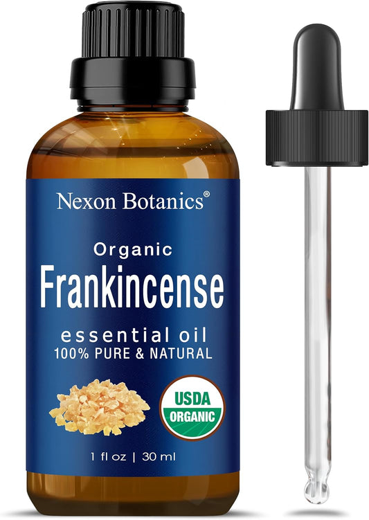 "Pure and Natural Organic Frankincense Essential Oil - Therapeutic Grade for Aromatherapy, Diffuser, and Skin & Hair Care - 30Ml"