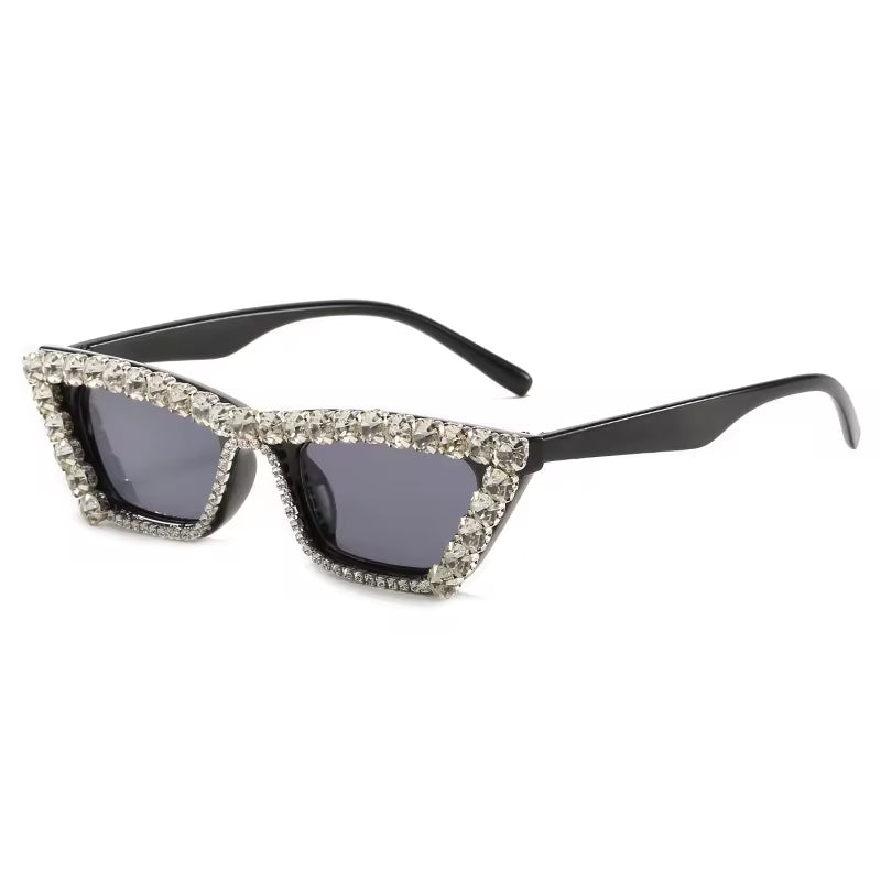 Luxury Diamond Decor Cat Eyes Icon Sexy Sunglasses Ladies 2022 Brand Design Female Hip Hop and Pop Music Sexy Sunglasses Women