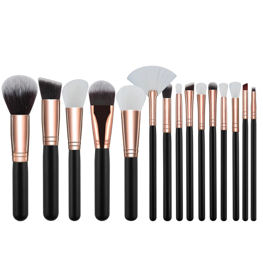 10/15Pcs Professional Make-Up Brushes Set Makeup Power Brush Make up Beauty Tools Soft Synthetic Hair with Leather Case