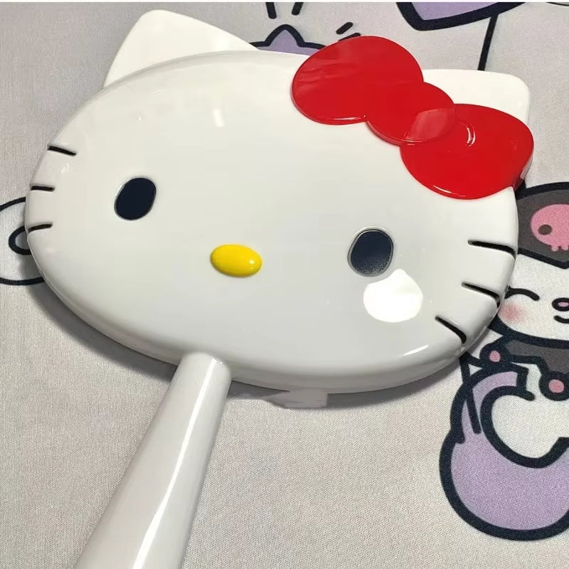 Cartoon  Hello Kitty Handheld Makeup Mirror Kawaii Kt Cat Handle Make up Mirrors Girl Birthday Gift