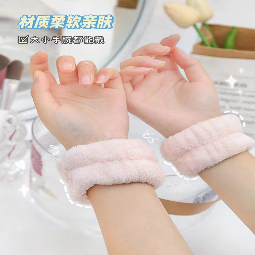 Reusable Spa Wrist Washband Soft Microfiber Towel Wristbands for Washing Face Women Girl Yoga Running Sport Wrist Sweatband