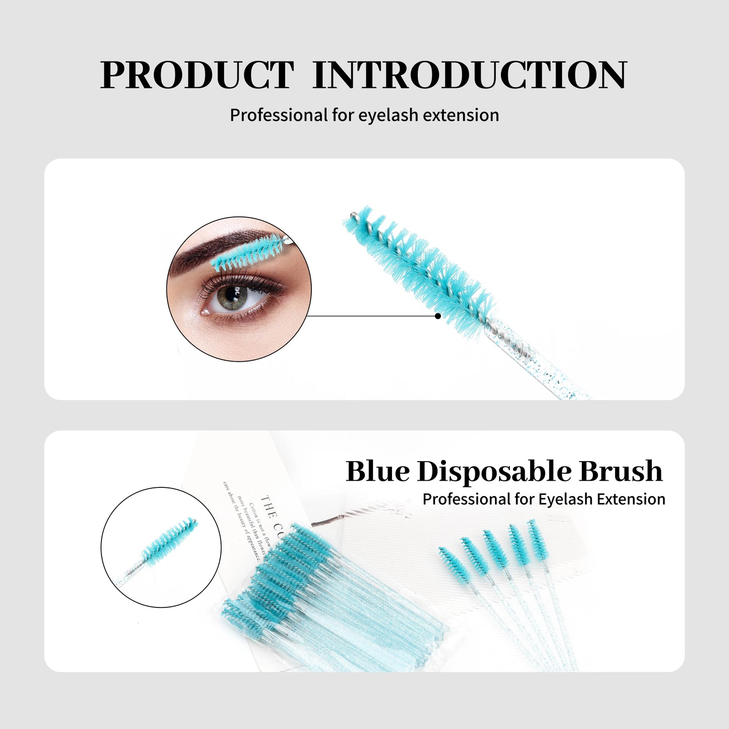 XIUSUZAKI 100Pcs/Lot Mascara Eyelash Make up Brush Disposable Mascara Wand for Eyelash Extension