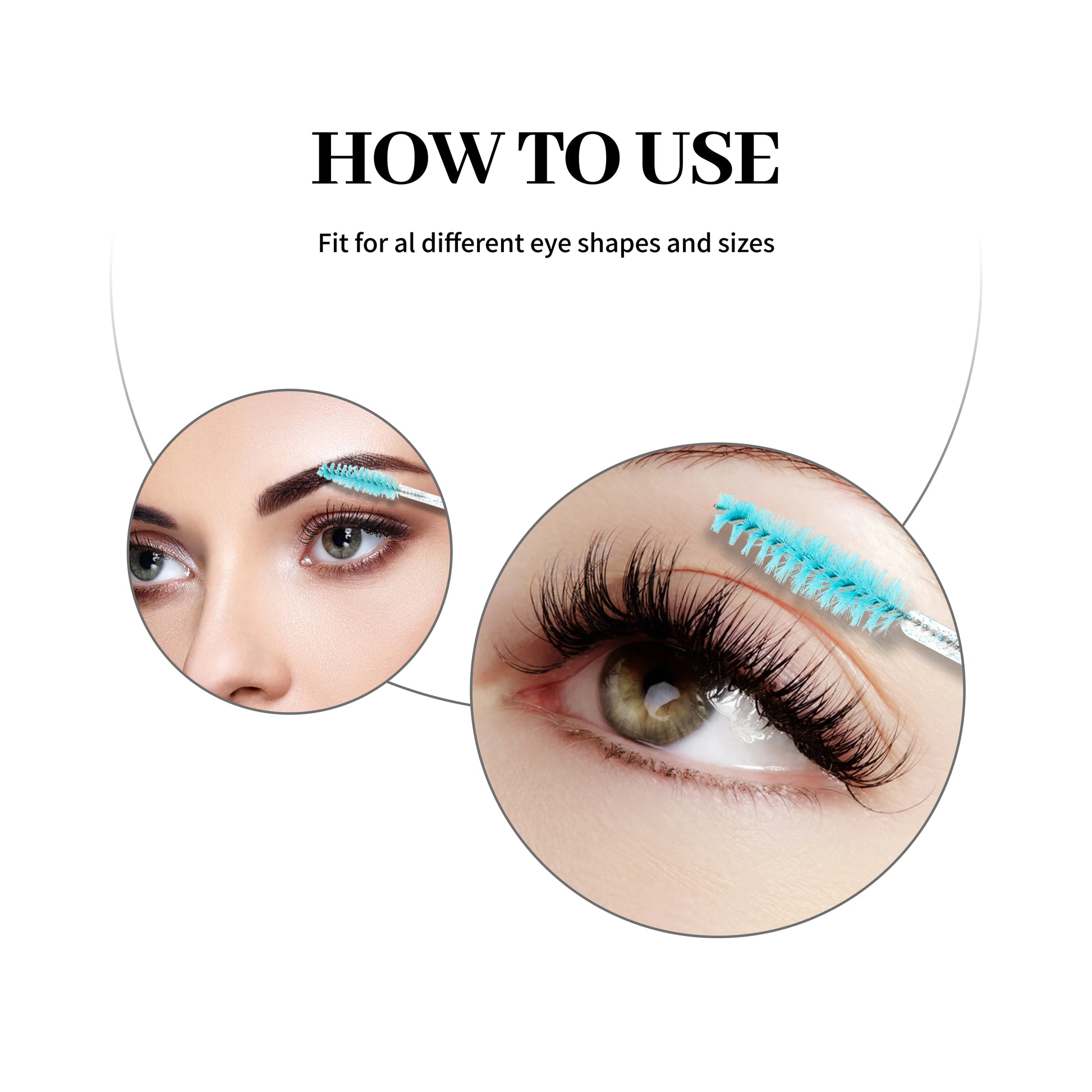 XIUSUZAKI 100Pcs/Lot Mascara Eyelash Make up Brush Disposable Mascara Wand for Eyelash Extension