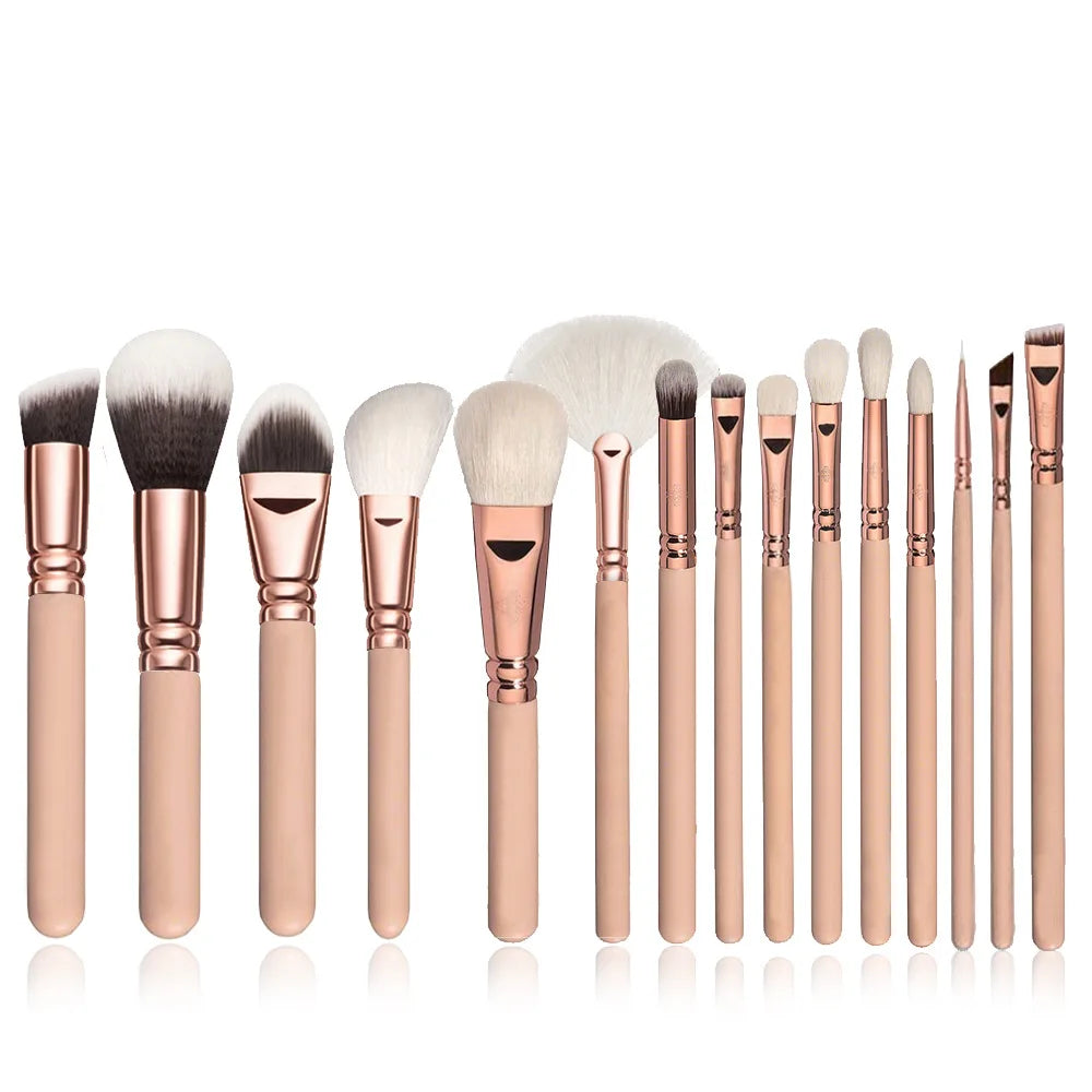 10/15Pcs Professional Make-Up Brushes Set Makeup Power Brush Make up Beauty Tools Soft Synthetic Hair with Leather Case