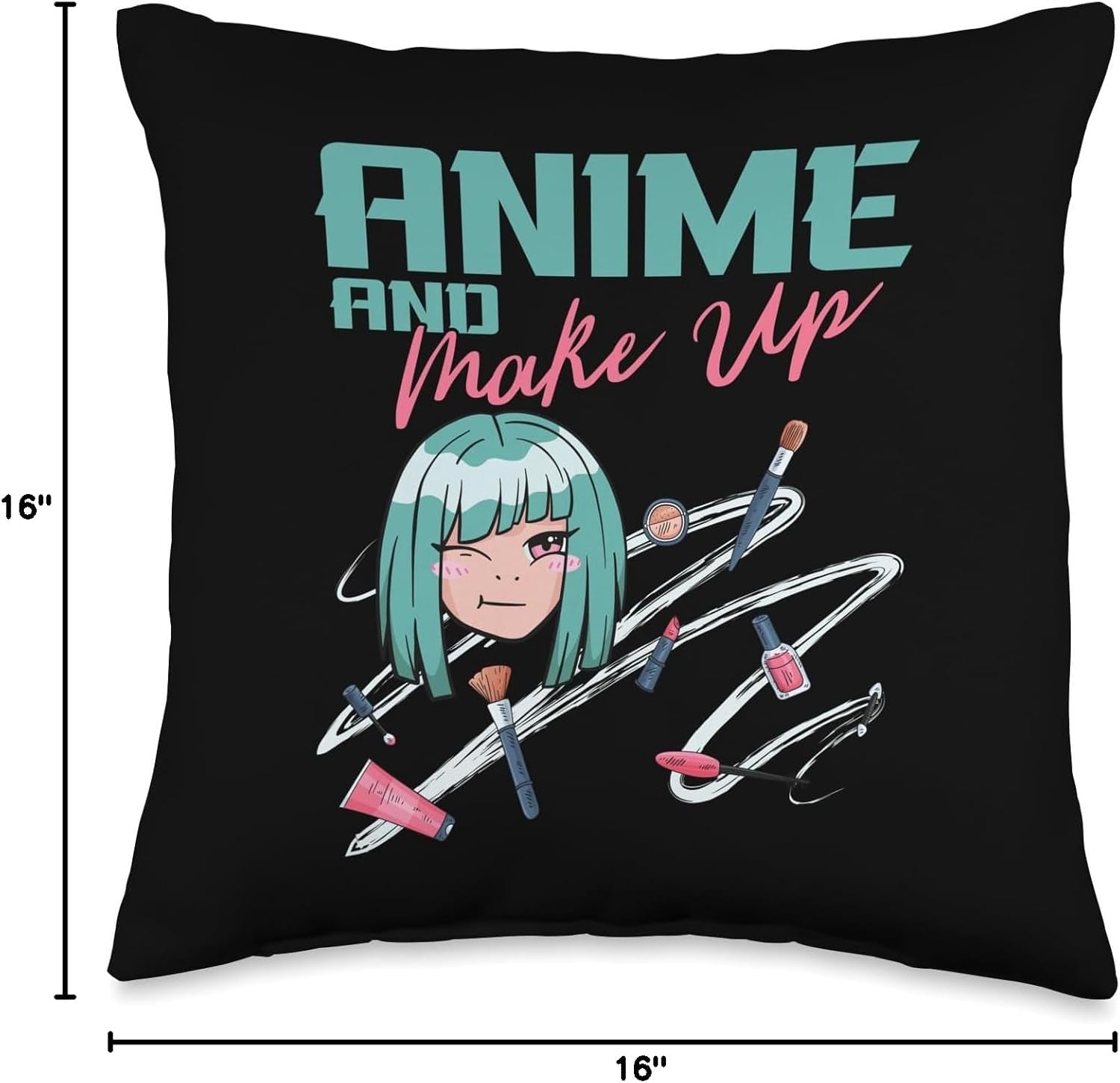 Anime and Make up Otaku Make up Artist Japanese Anime Throw Pillow