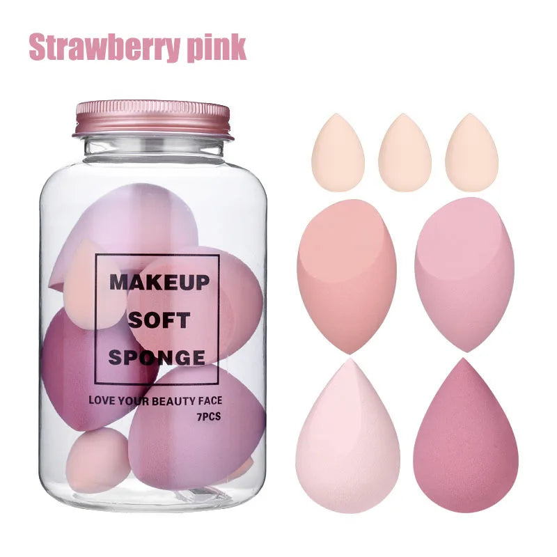 7Pcs/Set Makeup Sponge Set Face Beauty Cosmetic Powder Puff for Foundation Cream Concealer Make up Tools