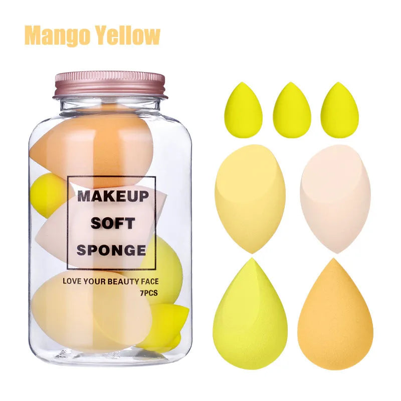 7Pcs/Set Makeup Sponge Set Face Beauty Cosmetic Powder Puff for Foundation Cream Concealer Make up Tools